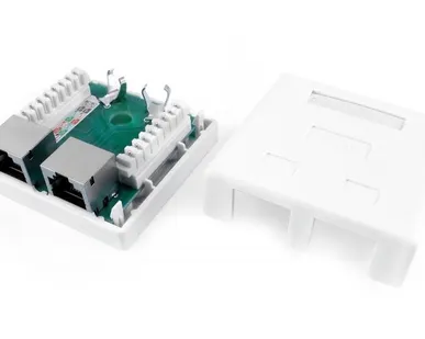 фото Розетка компьютерная 2-м ОП Dual IDC SB1-2-8P8C-C6-SH-WH RJ45 (8P8C) кат.6 экранир. Hyperline 430237