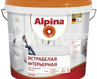 фото Краска вд интер 10л  экстрабелая Alpina (1/40) П