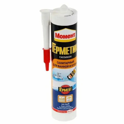 Фото №0 Герметик Момент силик. санитар. бел.(280 мл)