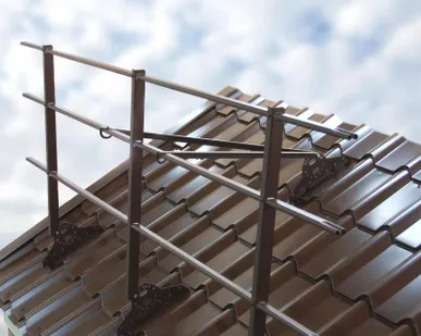 фото Ограждение кровельное со снегозадержателем на фальц Grand Line 0,9х3м RAL 6002