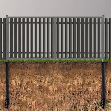 Фото №0 Распашные ворота из металлического штакетника на сваях