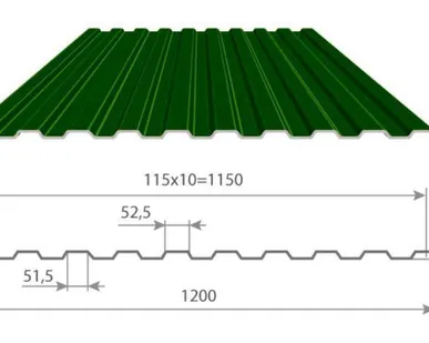 фото Профлист С-8, 1200x2000x0,40мм, зеленый мох (RAL 6005)