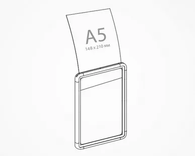 фото Рамка из ударопрочного пластика с закругленными углами PF-A5, цвет черный