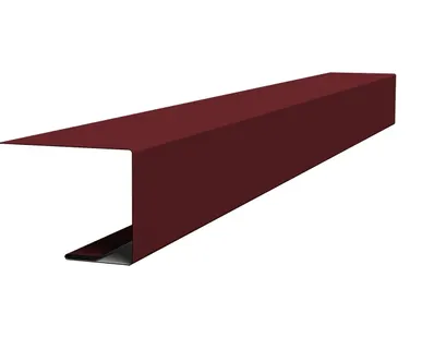 фото Планка завершающая фальц 0,45 PE с пленкой RAL 3005 красное вино