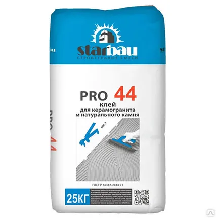 Фото №0 STARBAU КЛЕЙ-ПЛИТКА ДЛЯ ВНУТРЕННИХ РАБОТ PRO 44 (25 КГ)