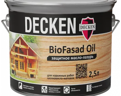 фото Защитное масло-лазурь Decken BioFasad Oil капучино 2,5л
