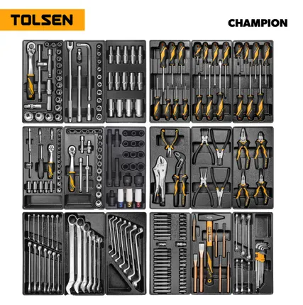 Фото №0 Набор инструментов 239 предметов, quot;CHAMPION quot;, для тележки, 18 ложементов TOLSEN TT85416-239