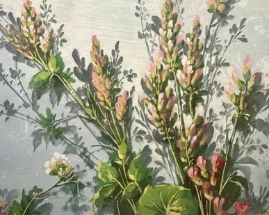 фото Репродукция фрески 21х28 см Розовые люпины