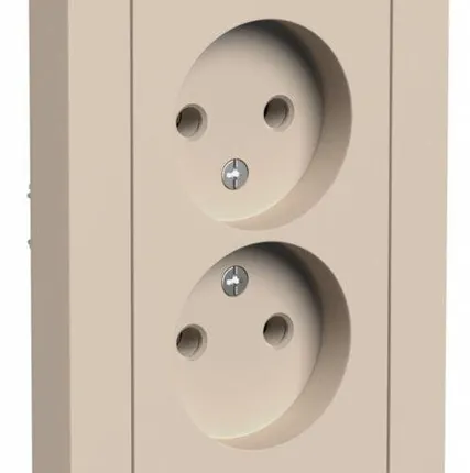 Фото №0 Розетка 2-м. AtlasDesign 16А без заземл. в сборе песочн. SE ATN001220