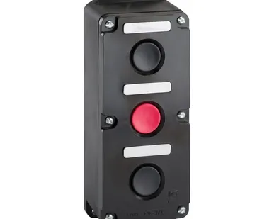 фото Пост кнопочный ПКЕ 212/3 кнопки красная/две черных без фиксации IP54