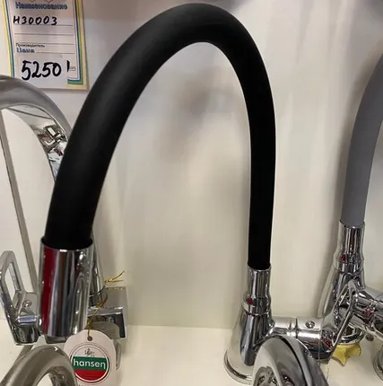 Фото №0 Смеситель для кухни с черным гибким изгибом HANSEN