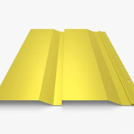 Фото №0 Сайдинг Металлический сайдинг «Корабельная доска» Premium, 0.5 мм RAL 1018, Желтый