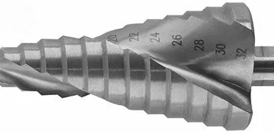 фото Сверло ступенчатое HSS по металлу спиральный профиль 15 ступеней 4-32мм 36367