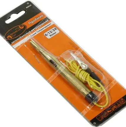 Фото №0 Индикатор напряжения бортовой сети (пробник автомобильный) 110мм 6-24в латунь Автодело