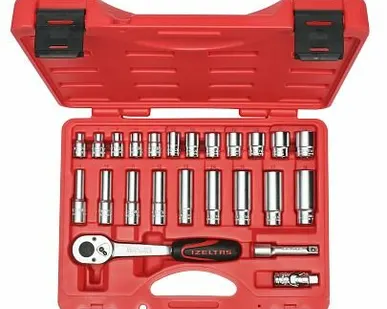 фото Набор торцевых головок 3/8" 6-гранных,7-19 мм, 24предмета, IZELTAS, 14000005134