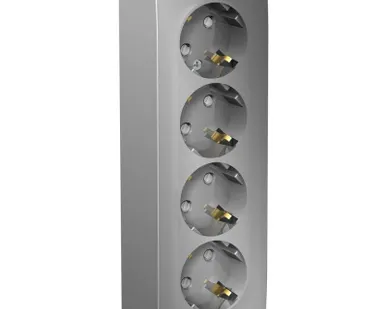 фото Розетка 4-м ОП BLANCA 16А 250В защ. шторки с заземл. изол. пласт. алюм. SchE BLNRA011413