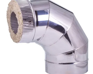 фото Отвод с изоляцией D115/215 мм угол 90 (нерж. 0,5/0,5 мм AISI 304 внутри)