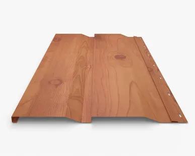 фото Сайдинг Металлический сайдинг «Корабельная доска» покрытие Cветлое дерево Россия, 0.45-0.5 мм