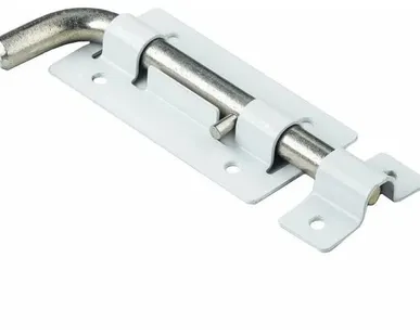 фото Засов дверной Киров Секрет ЗД-03 белый круглый Г-образный