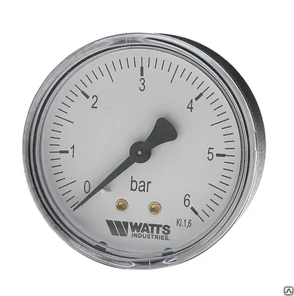 Фото №0 Манометр аксиальный Watts 1/4" нар(ш) 6 бар d50 мм