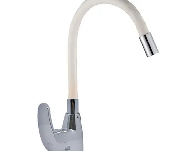 фото Смеситель для кухни Floe с гибким белым изливом FK234-GW