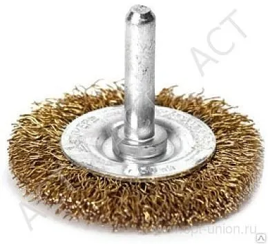Фото №0 Щетка ЗУБР дисковая для дрели, витая латуниров стальная проволока 0,3мм, 63