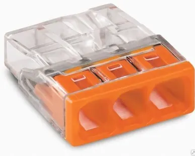 фото Зажим (клемма) на 3 провода (0,5-2,5 мм.кв) без пасты, (5 шт), Wago