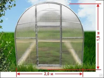 Фото №0 Теплица Оптима III-Цинк, 2х4х1,9 м, труба 20х20 мм