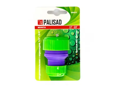 фото Муфта соединительная с переходом 1/2"-3/4", пластмассовая Palisad