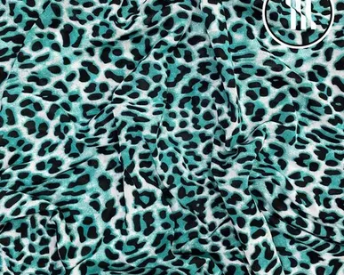 фото Масло принт Леопард, цв. Мятно-бирюзовый