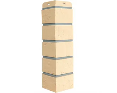 фото Угол наружный для панелей Состаренный кирпич Шампань 390х120мм, Grand Line