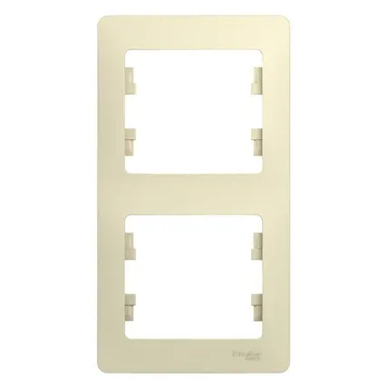 Фото №0 Рамка 2-м Glossa верт. беж. SchE GSL000206