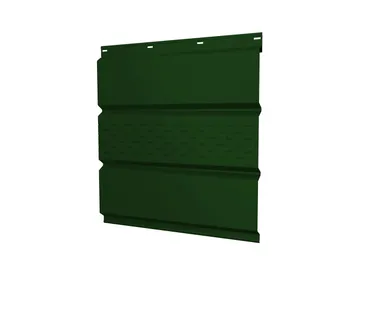 фото Софит металлический центральная перфорация 0,5 Satin с пленкой RAL 6005 зеленый мох