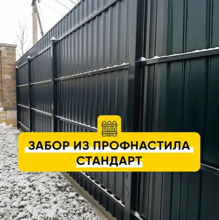 Фото №0 Забор из профнастила Стандарт RAL 8017, 8019, 7024, 6005, 3005, 7004, 9003, 9005