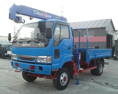 фото Бортовой грузовик с манипулятором isuzu elf