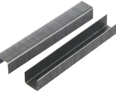 фото Скобы для строительного степлера тонкие закаленные MIRAX 1000шт упак. 12 мм. Надежный расходный материал для строительных степлеров при выполнении работ по фиксации материала к различным поверхностям.