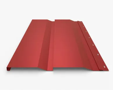 фото Сайдинг Металлический сайдинг «Корабельная доска» Premium, 0.5 мм RAL 3020, Алый