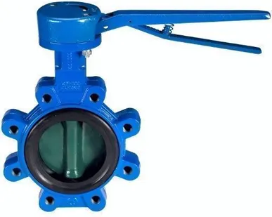 фото Затвор дисковый Ду100 Ру16 межфланцевый рукоятка чуг-диск-чуг EPDМ,110С KVA