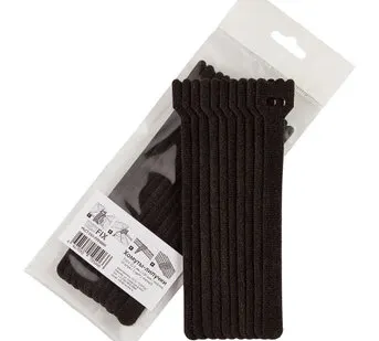 фото Хомуты-липучки 150x12мм (упак: 10 шт / 1 цвет / черный)