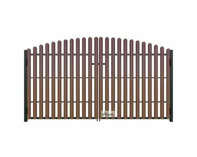 фото Ворота штакетник арка