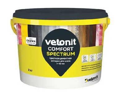 фото Затирка ВЕТОНИТ КОМФОРТ спектрум графит(09) 2кг