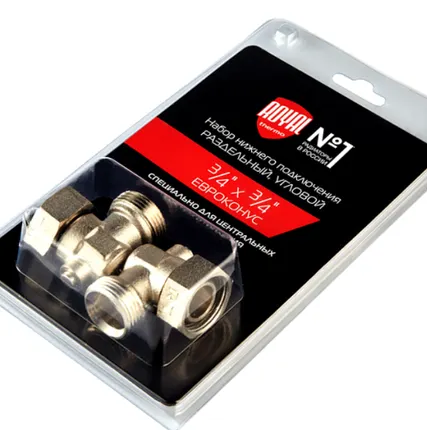 Фото №0 Набор нижнего подключения Royal Thermo угловой раздельный 3/4х3/4ЕК