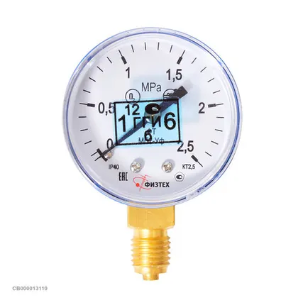 Фото №0 Физтех Манометр на редуктор кислородный с поверкой 2,5 МПа (25 кгс/см кв, кл. т. 2,5)