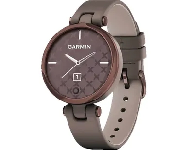 фото Часы Garmin Lily темно-бронзовый безель корпус цвета Paloma и итальянский кожаный ремешок