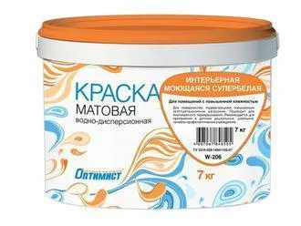 Фото №0 Краска Оптимист интерьерная моющаяся, супербелая матовая 3кг