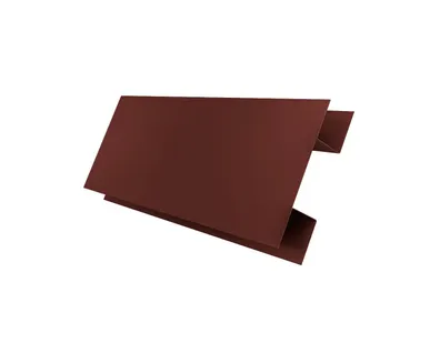 фото Планка H-образная Экобрус 0,5 Satin с пленкой RAL 3009 оксидно-красный