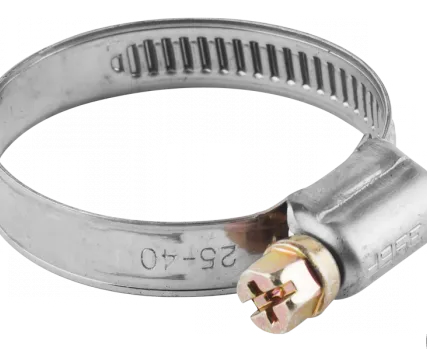 Фото №0 Хомуты ЗУБР "ЭКСПЕРТ", нерж. сталь, просечная лента 12 мм, 78-101 мм, 2 шт