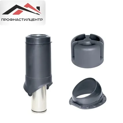 Фото №0 Комплект трубы вентиляции с утеплением, основания и колпака Krovent Pipe-VT 125is/500