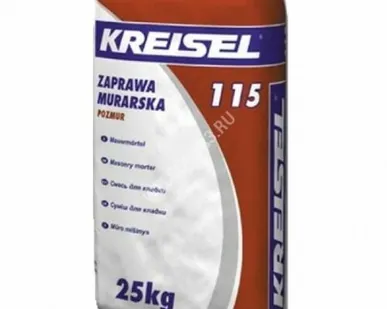 фото Кладочная цветная смесь для керам кирпича и блоков 115 MAUERMORTEL (бел №2), 25кг(1п-42шт) КРАЗЕЛЬ