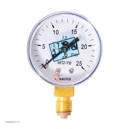 Фото №0 Физтех Манометр на редуктор кислородный с поверкой 25 МПа (250 кгс/см кв, кл. т. 2,5)